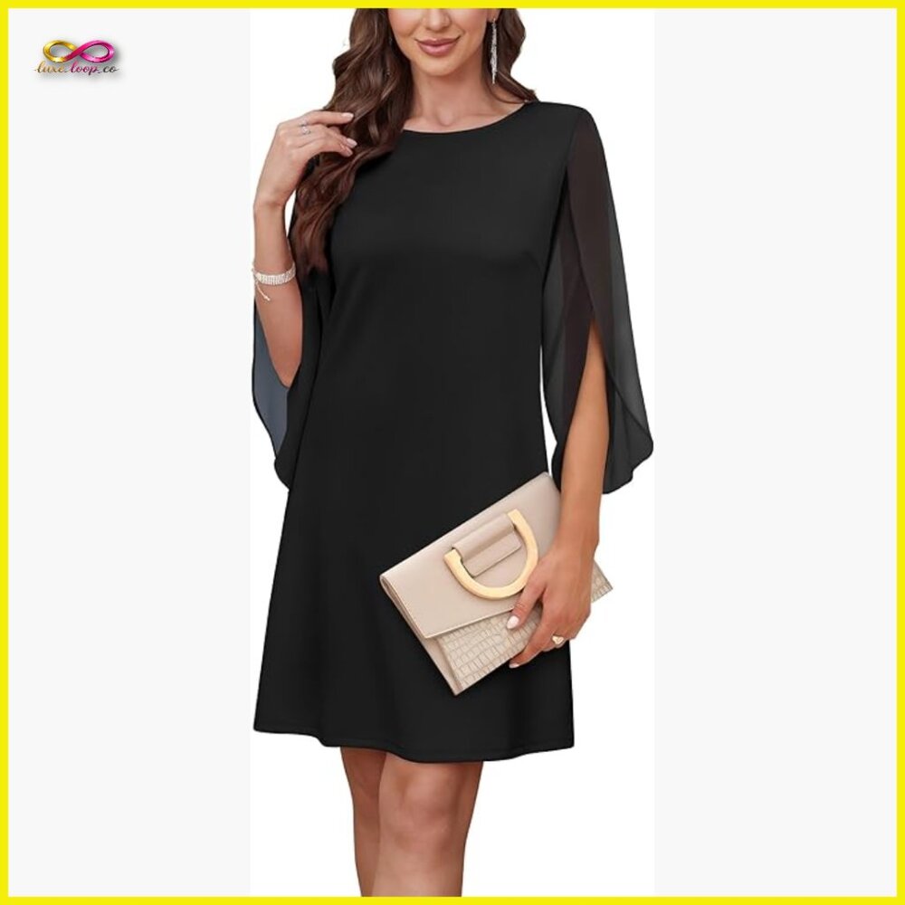 Elegant Cocktail Dress Flutter Sleeve A-Line Backless Formal Evening Wear